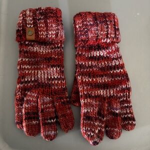 FRYE AND CO. Red and White Knit Gloves